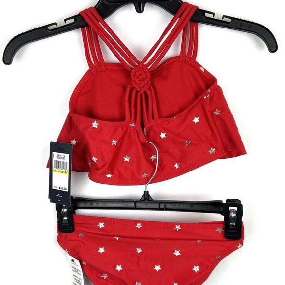 Tommy Hilfiger Girl’s Red Two Piece Bikini Swimsuit Set Size M - Picture 3 of 5